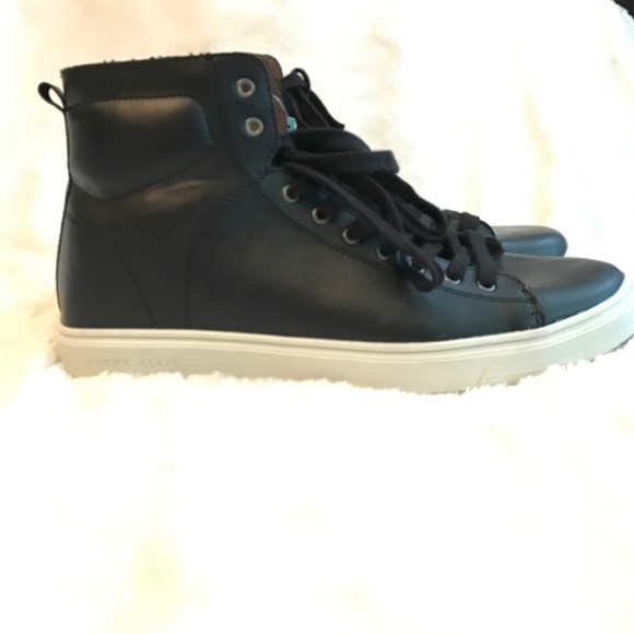 faux leather high top sneakers